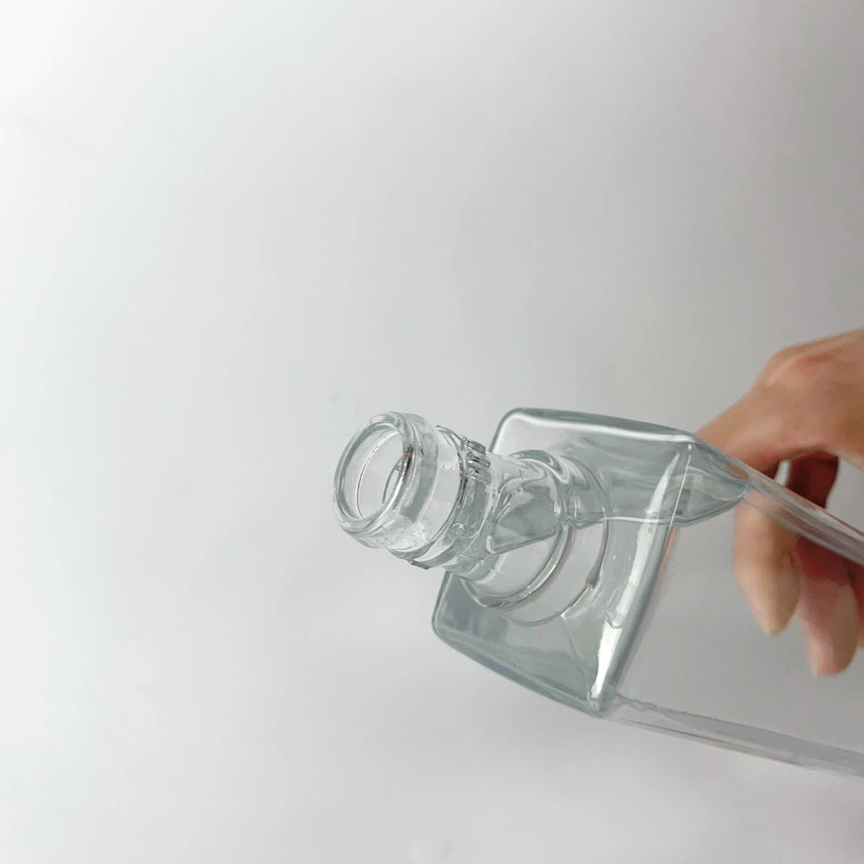 Square Empty Vodka Glass Bottle